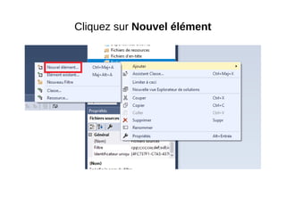 Cliquez sur Nouvel élément
 