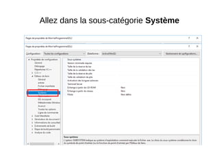 Allez dans la sous-catégorie Système
 