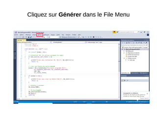 Cliquez sur Générer dans le File Menu
 