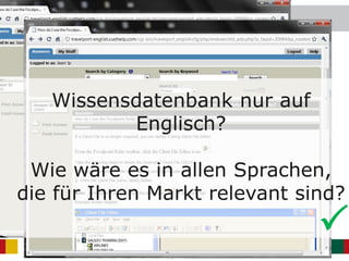 Wissensdatenbank nur auf
Englisch?
Wie wäre es in allen Sprachen,
die für Ihren Markt relevant sind?

 