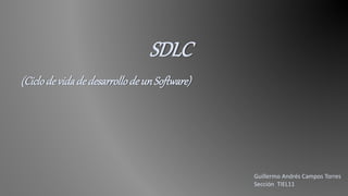 SDLC
(CiclodevidadedesarrollodeunSoftware)
Guillermo Andrés Campos Torres
Sección TIEL11
 