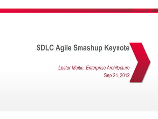 SDLC Agile Smashup Keynote
Lester Martin, Enterprise Architecture
Sep 24, 2012
 