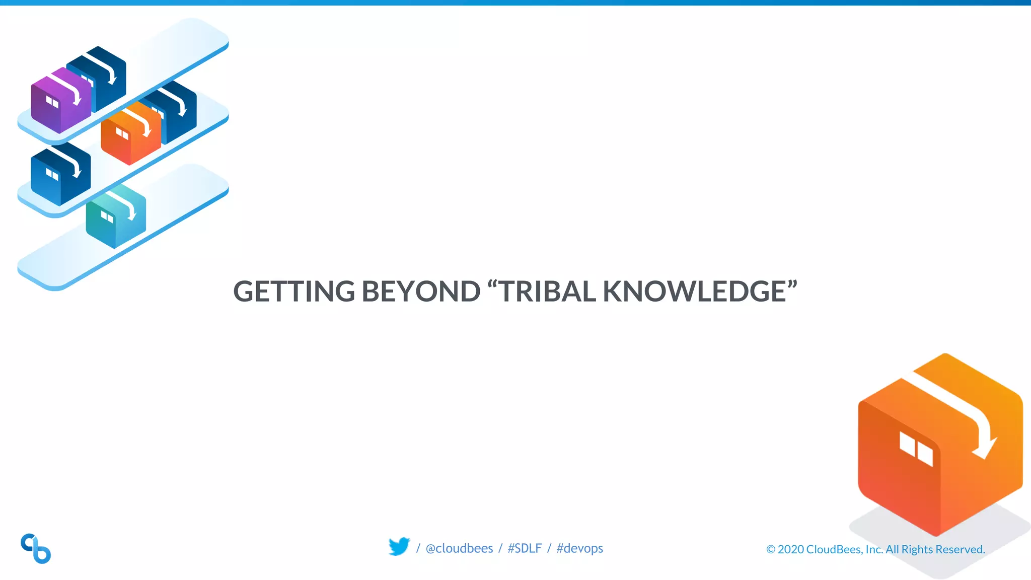 © 2020 CloudBees, Inc. All Rights Reserved./ @cloudbees / #SDLF / #devops
GETTING BEYOND “TRIBAL KNOWLEDGE”
 