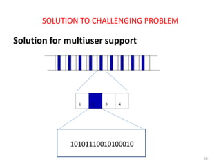 SOLUTION TO CHALLENGING PROBLEM
Solution for multiuser support
10101110010100010
16
 