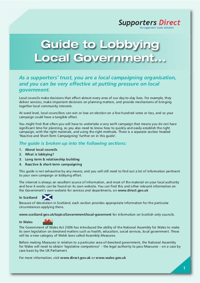 SD Guide to Local Government Lobbying