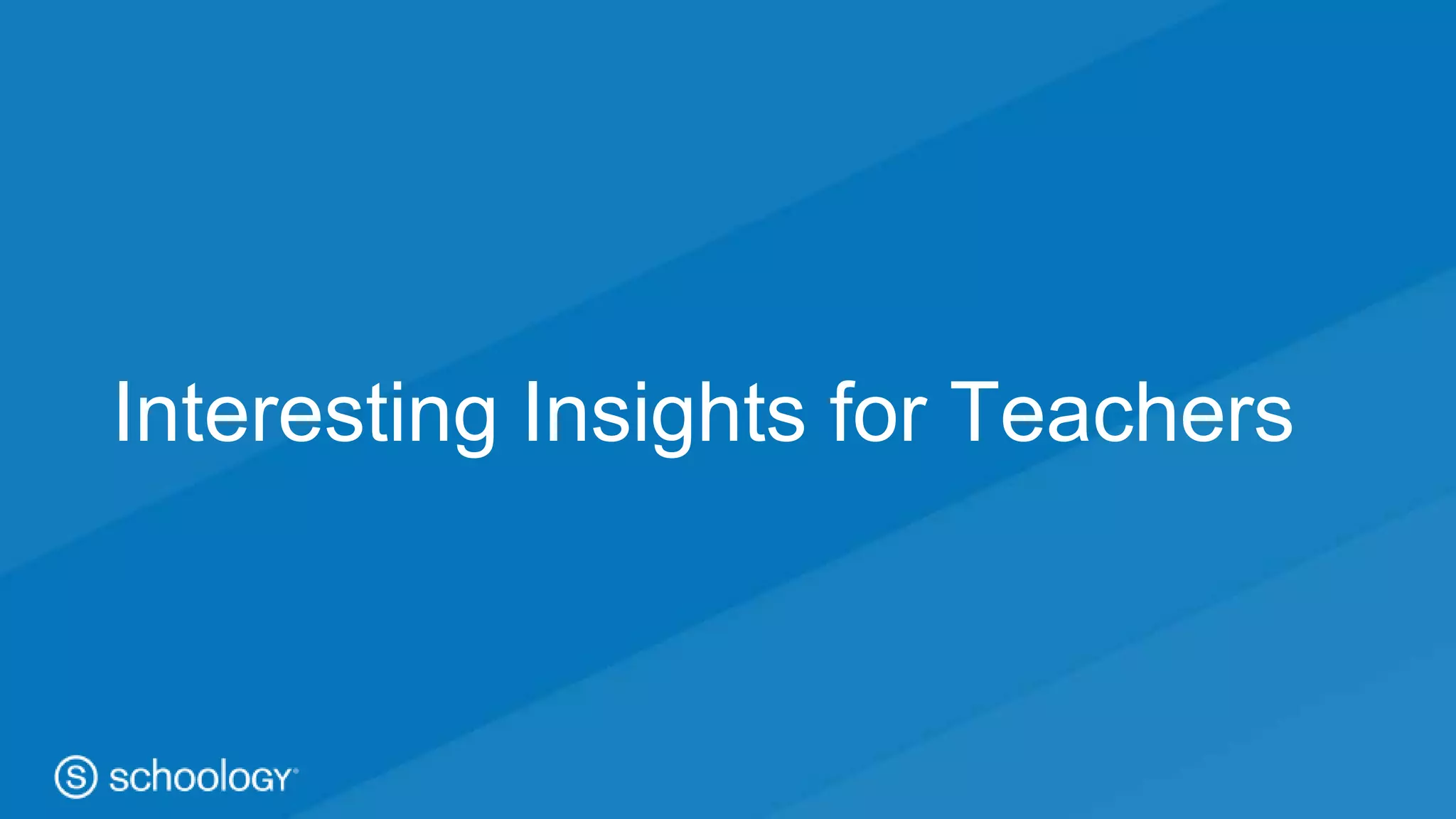 #learnwithschoology
Interesting Insights for Teachers
 