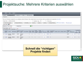 Projektsuche: Mehrere Kriterien auswählen

Schnell die “richtigen”
Projekte finden

 
