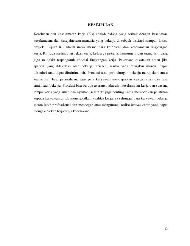 Keselamatan Dan Kesehatan Kerja