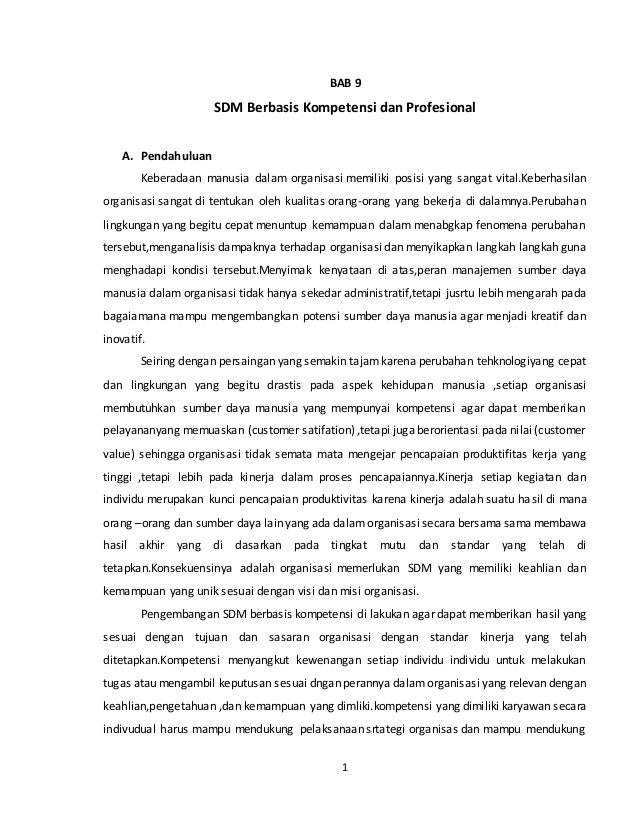 Sdm Berbasis Kompetensi Dan Profesional