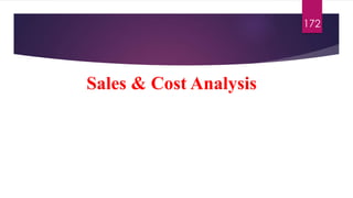 172
Sales & Cost Analysis
 