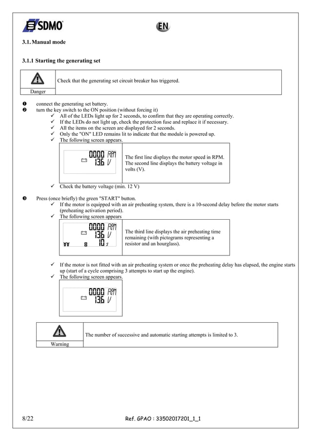 Sdmo micsnexyscontrol panelmanual PDF
