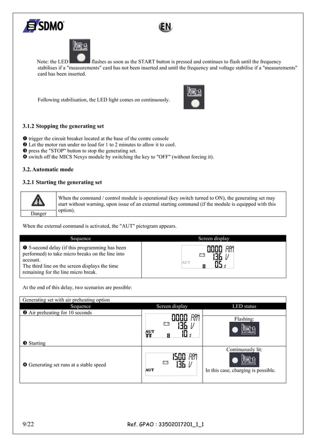 Sdmo micsnexyscontrol panelmanual