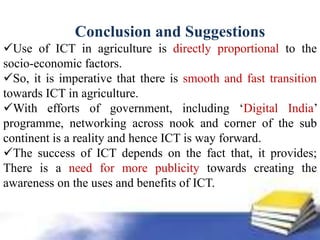 ICTs for Sustainable Agricultural Development: A Case Study of Hassan ...
