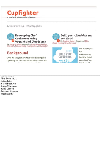 Friday, November 22, 13

The Illumianti...
Arjan Eriks
Harm Boertien
Hugo Trippaers
Funs Kessen
Roeland Kuipers
Arjen Wolfs

 