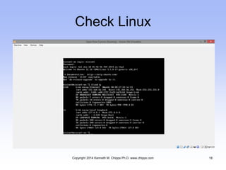 Check Linux
Copyright 2014 Kenneth M. Chipps Ph.D. www.chipps.com 18
 