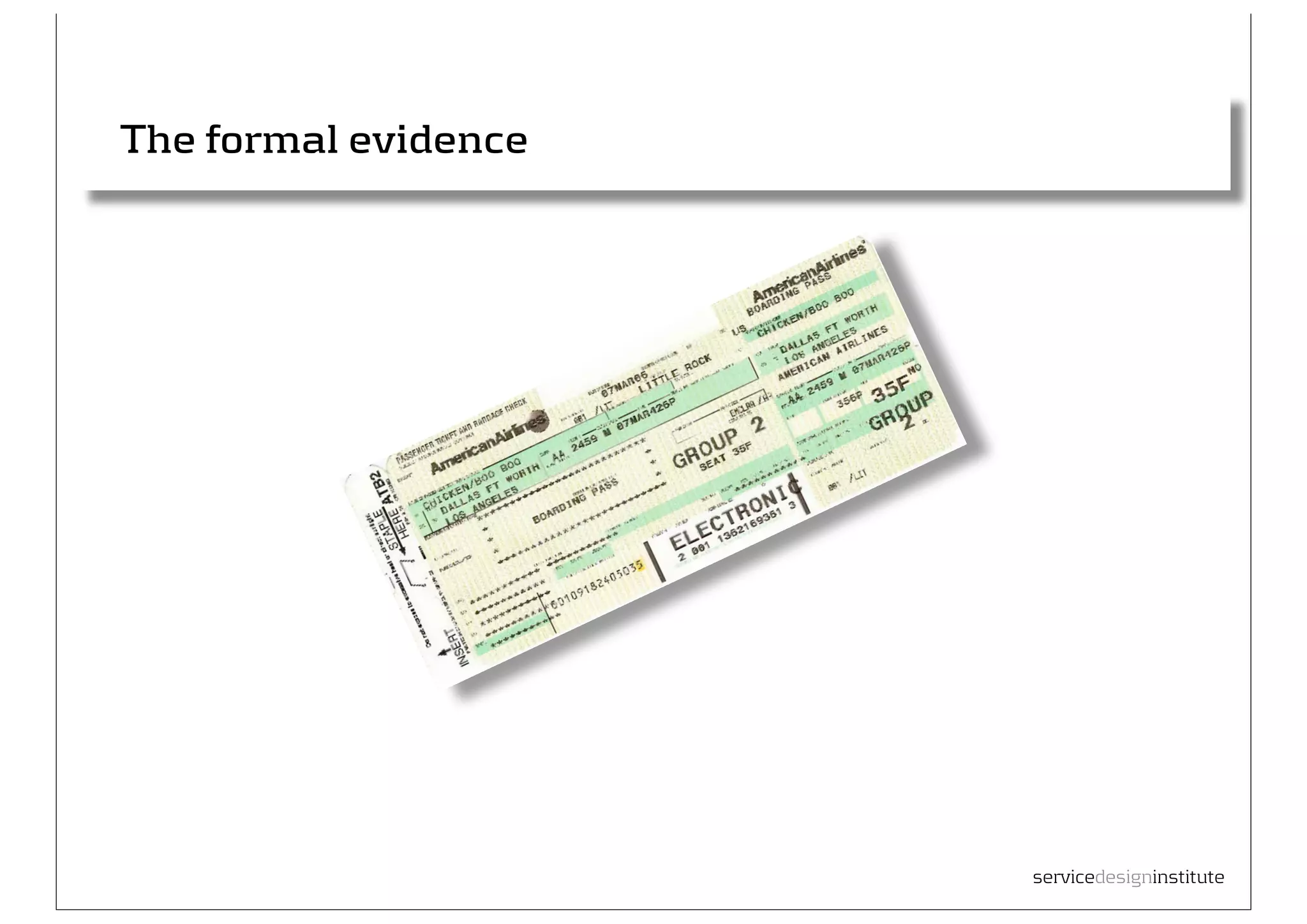 The formal evidence




34
                           servicedesigninstitute
 