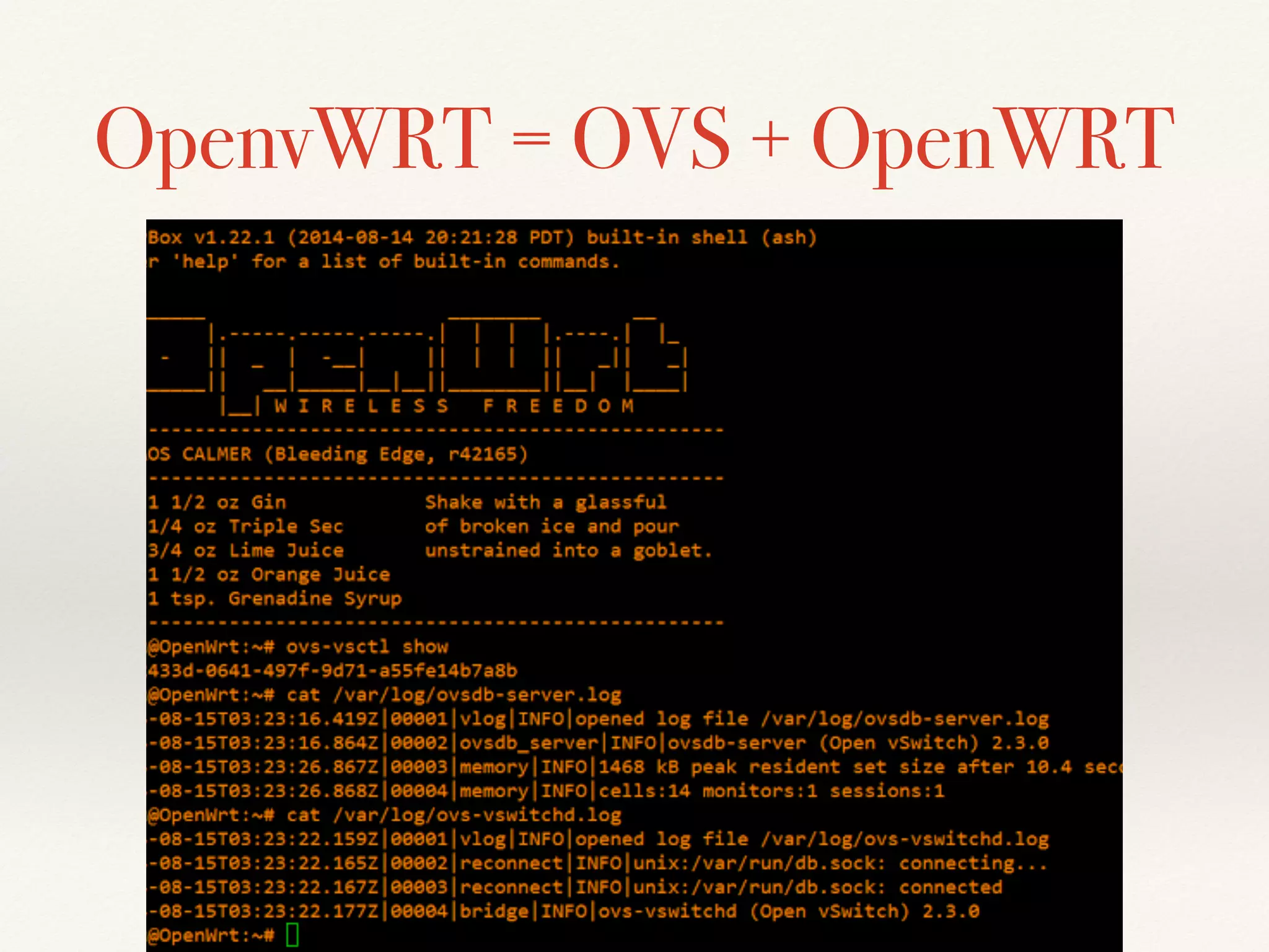 OpenvWRT = OVS + OpenWRT
 