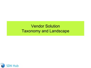 Vendor Solution
Taxonomy and Landscape
 