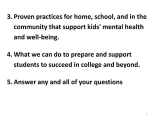 Supporting Student Mental Health and Well-Being: Creating Cultures of ...