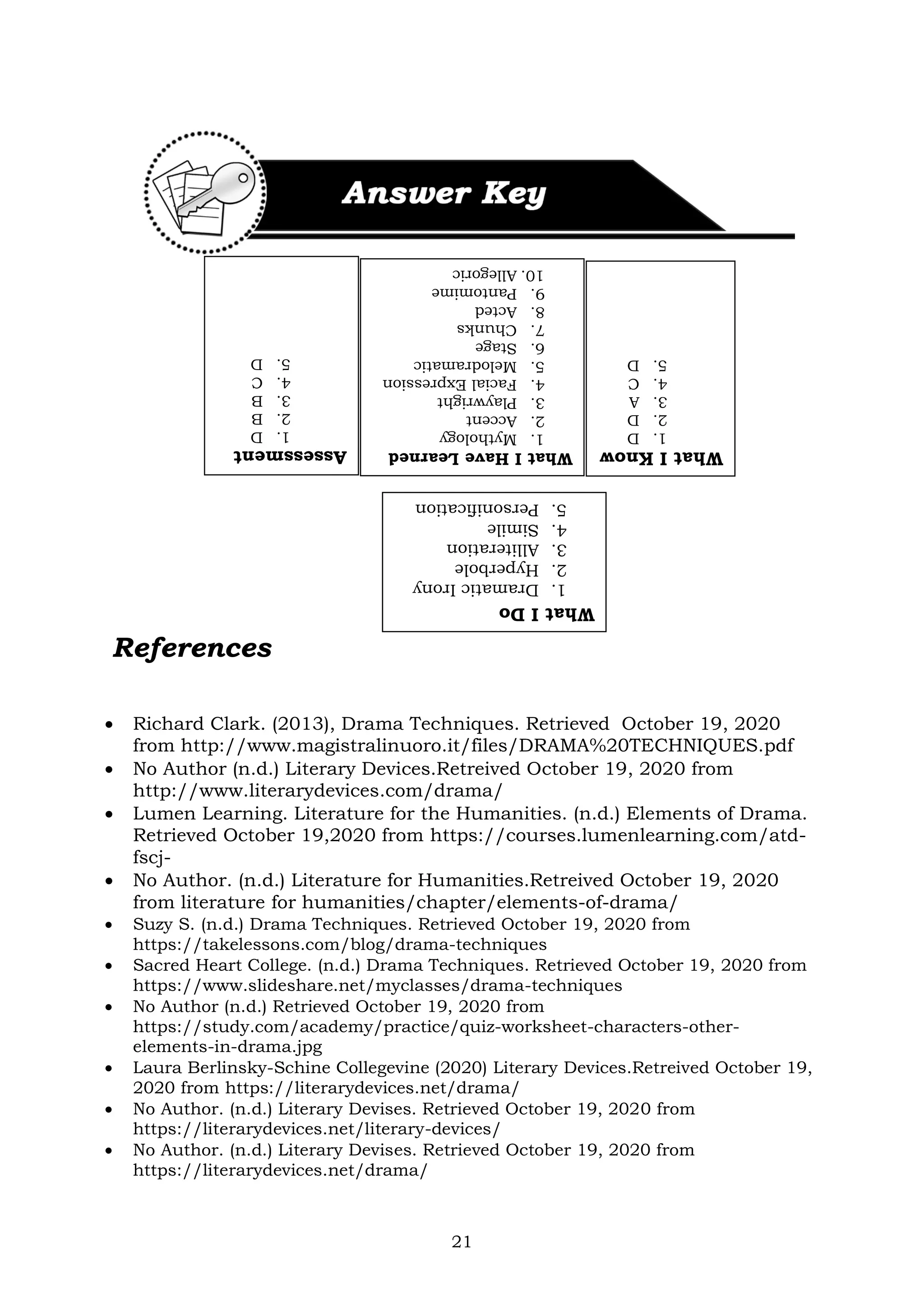 Literary devices worksheet pdf
