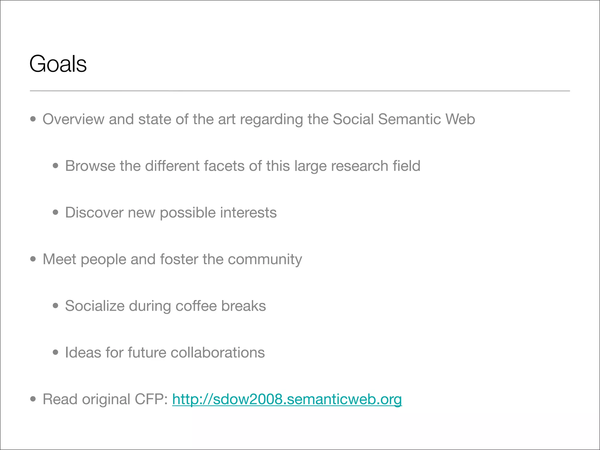 Social Data on the Web 2008