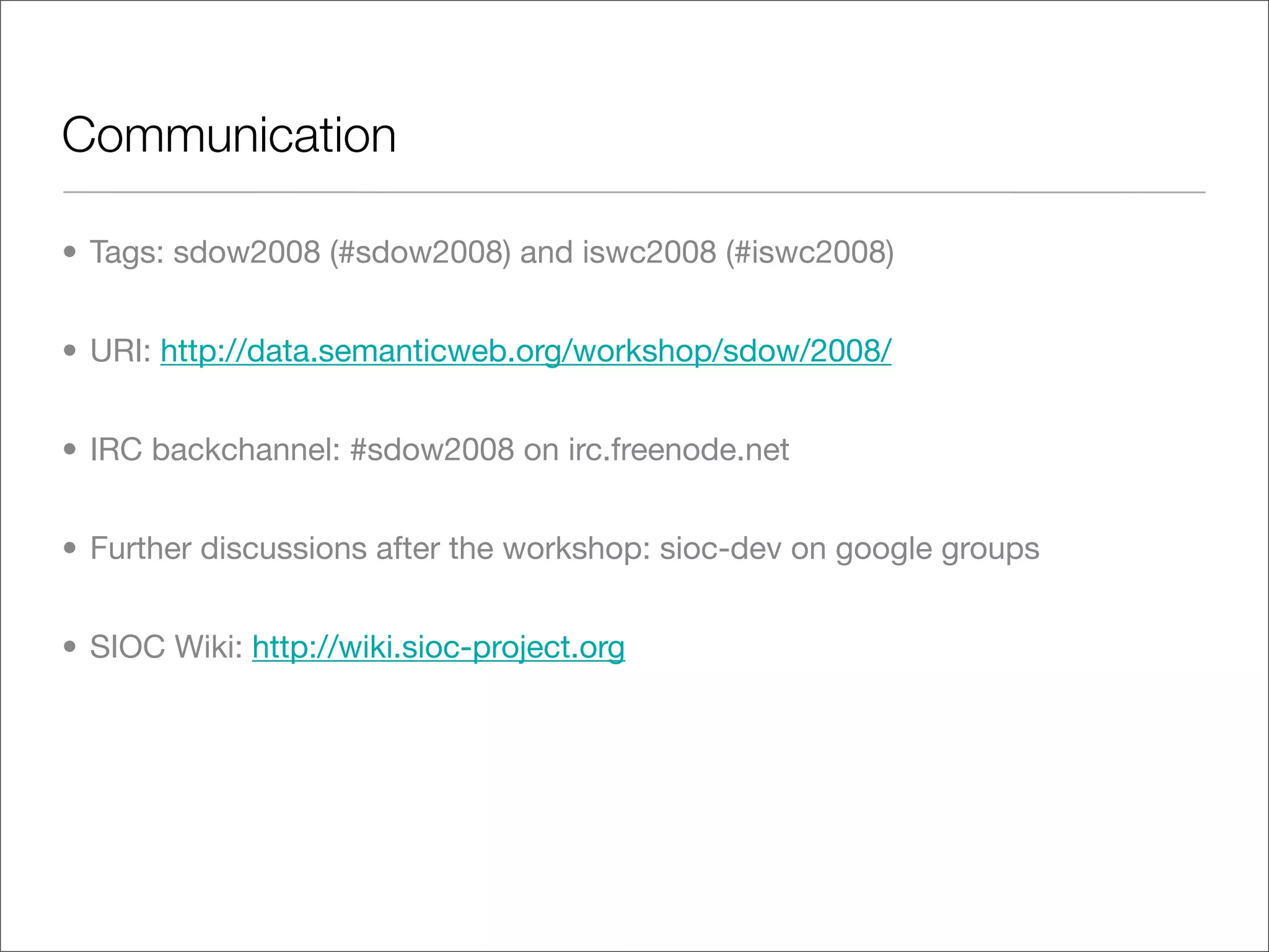 Social Data on the Web 2008
