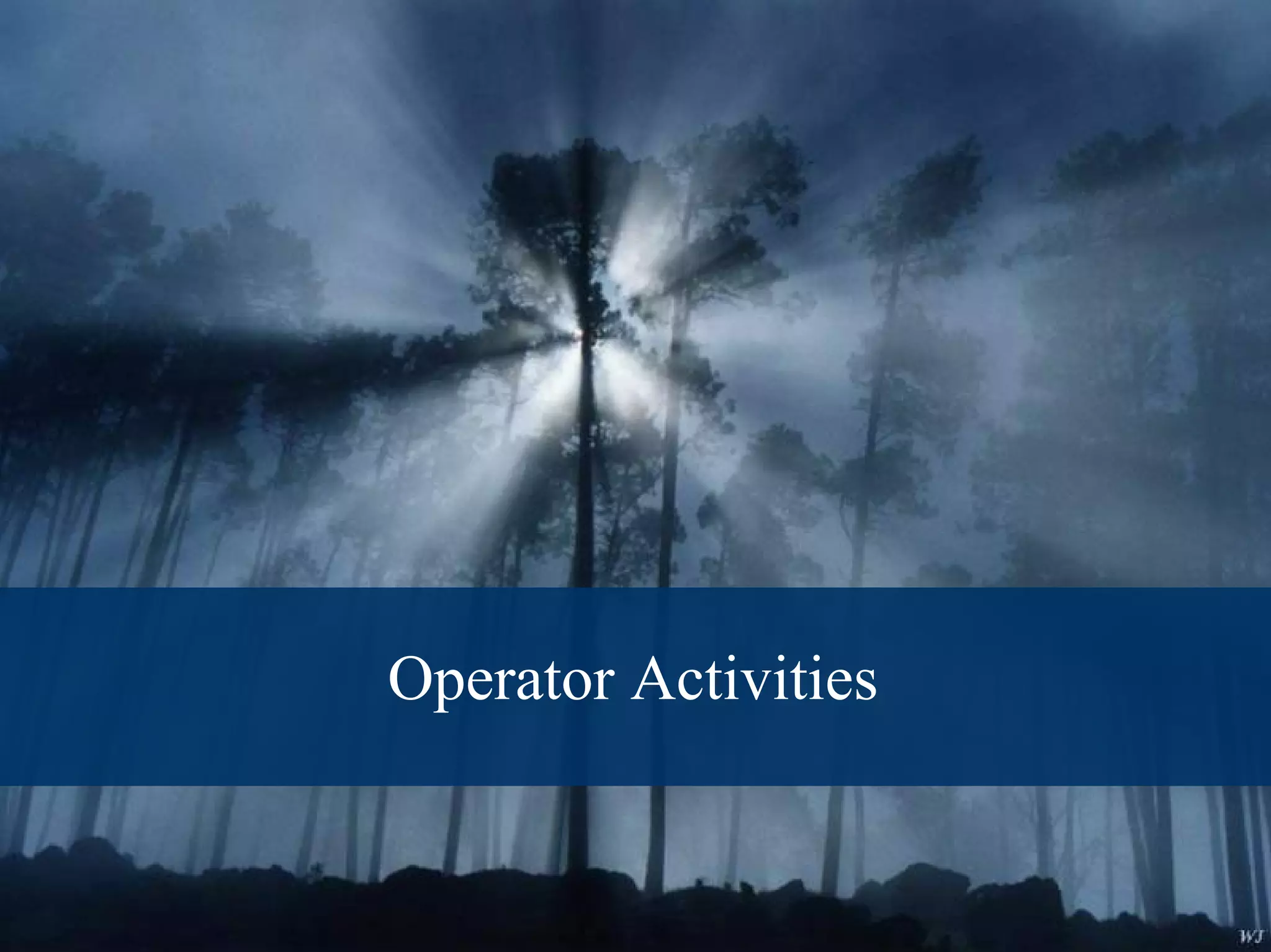 Operator Activities


18
            © 2008 Alan Quayle
 