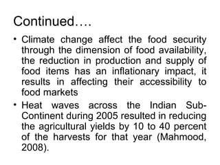 Climate Change and Human Insecurity in South Asia | PPT