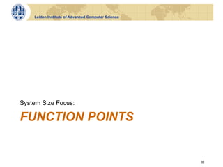 Leiden Institute of Advanced Computer Science




System Size Focus:

FUNCTION POINTS


                                                    30
 