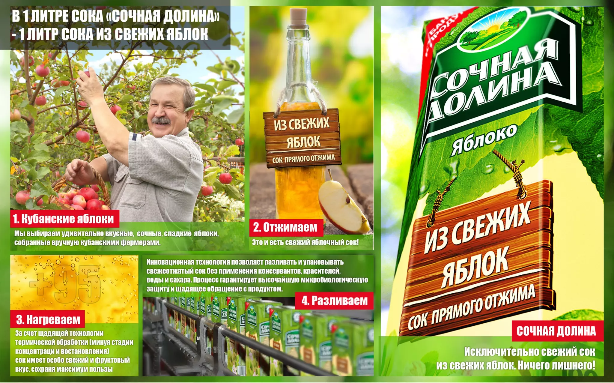 Соки прямого отжима "Сочная Долина" | PPT