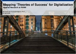 Mapping ‘Theories of Success’ for Digitalization
Applied Research at FHNW
Michael von Kutzschenbach, PhD
01.09.2018
 