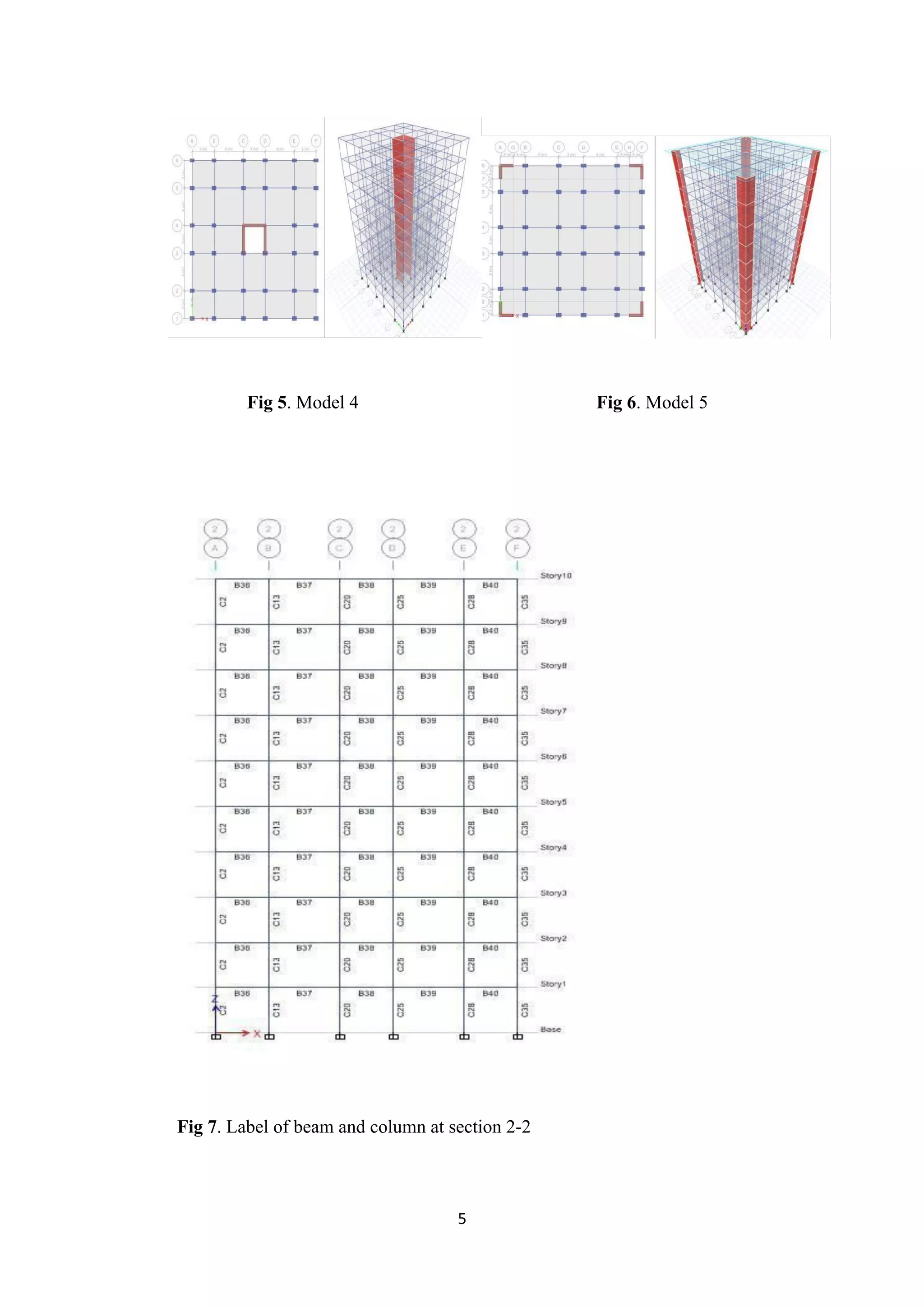 5
Fig 5. Model 4 Fig 6. Model 5
Fig 7. Label of beam and column at section 2-2
 