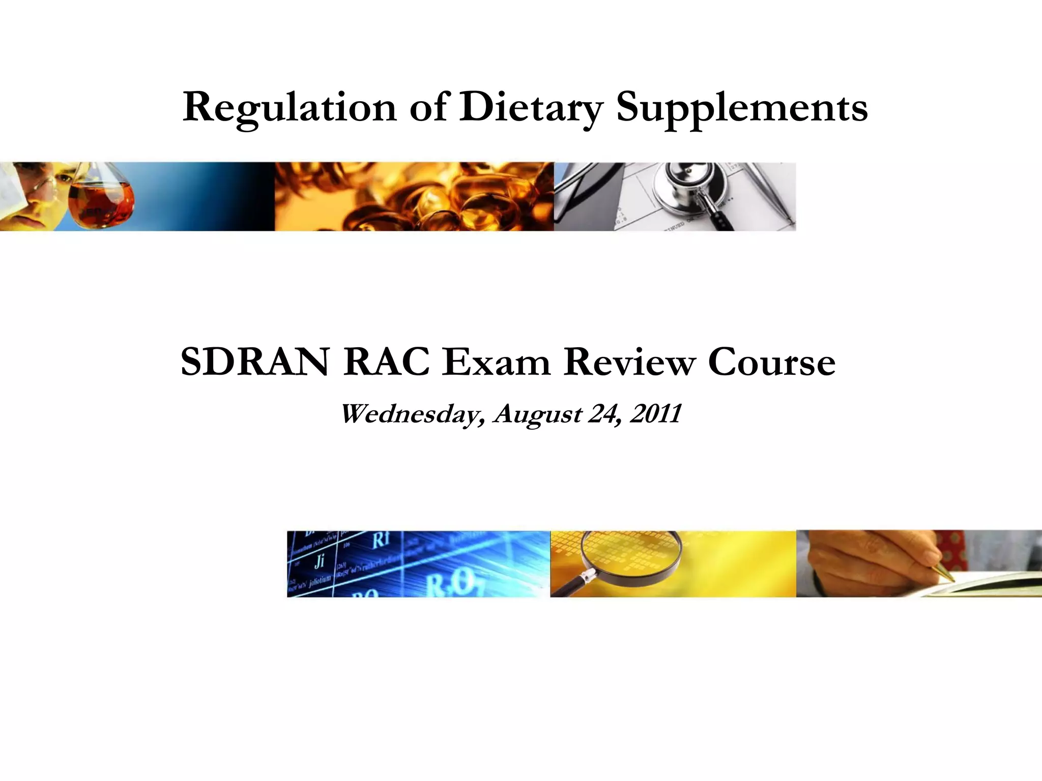 Regulation of Dietary Supplements PPT
