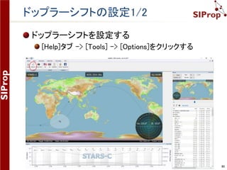 ©SIProp Project, 2006-2017 80
衛星の無線周波数の設定 7/7
[Current]に周波数情報が登録される
 