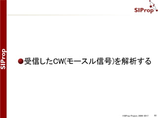 ©SIProp Project, 2006-2017 93
フィルターの範囲を広げる 1/6
フィルター範囲を広げることにより受信範囲が広
がる
赤四角の横幅がフィルターの範囲となる
 
