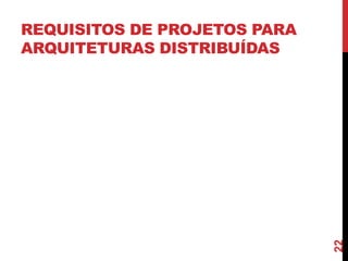 22

REQUISITOS DE PROJETOS PARA
ARQUITETURAS DISTRIBUÍDAS

 