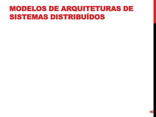 8

MODELOS DE ARQUITETURAS DE
SISTEMAS DISTRIBUÍDOS

 