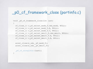_p0_cf_framework_close (portinfo.c)
void _p0_cf_framework_close(int last)
{
cf_close_i( &_p0_swinst_madd_0.cmd_madd, NULL);
cf_close_i( &_p0_swinst_madd_0.B, NULL);
cf_close_i( &_p0_swinst_madd_0.C, NULL);
cf_close_i( &_p0_swinst_mmult_0.cmd_mmult, NULL);
cf_close_i( &_p0_swinst_mmult_0.A, NULL);
cf_close_i( &_p0_swinst_mmult_0.B, NULL);
accel_close(&_sds__p0_madd_0);
accel_close(&_sds__p0_mmult_0);
_p0_cf_unregister (last);
}
 