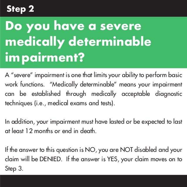 The 5 step disability sequential evaluation process