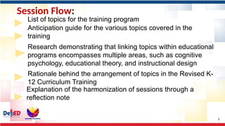 Training Design Rationale Training Faculty_Harmonization_ROGELIO L | PPTX