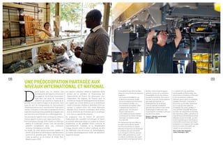 D
epuis quatre ans, on observe une
recrudescence de rapports concernant
les usages et les services numériques.
C’est bien une prise de conscience
collective qui exprime le besoin de se
pencher sur ces sujets d’usages et de services, mais
aussi de tirer les enseignements du foisonnement
d’expérimentations qui a caractérisé les 15 dernières
années. C’est grâce à cette mise en perspective et à la
maturité acquise qu’il sera possible de s’engager vers
une plus forte structuration de ce développement.
Les principaux rapports sont convergents, même si
chacun apporte sa pierre, son regard particulier :
• les orientations Europe 2020 (votées en 2010) qui
placent le numérique comme l’une des grandes
priorités européennes pour une croissance
inclusive, intelligente et durable,
• la feuille de route gouvernementale (publiée en
février 2013) dont les déclinaisons opérationnelles
serviront de priorités pour l’Etat concernant les
fonds européens ou le Contrat de Projet Etat-
Région jusqu’à 2020,
• le rapport « Lebreton » (édité en septembre 2013)
produit par le président de l’Association des
Départements de France (en partenariat avec
l’Association des Régions de France) pour la
ministre en charge de l’aménagement du territoire,
• le rapport du Conseil National sur le Numérique
relatif à l’inclusion (réalisé en décembre 2013), qui
marque la rupture entre une vision désormais
dépassée de la «fracture numérique» pour entrer
dans la recherche de l’inclusion par le numérique
et la mise en capacité des citoyens.
Ils soulignent tous le besoin de poursuivre
l’exploration des nouvelles technologies, le besoin
de prendre désormais mieux en compte les retours
d’expérience et les possibles freins, humains et
organisationnels. L’humain et la simpliﬁcation
d’usage doivent rester la valeur cardinale, au-delà
des difﬁcultés inter-structures ou technologiques.
Le besoin d’accompagnement public est également
largement évoqué.
UNE PRÉOCCUPATION PARTAGÉE AUX
NIVEAUX INTERNATIONAL ET NATIONAL
La stratégie Europe 2020 est bâtie
autour de trois priorités de croissance
qualitative :
- une croissance intelligente, par
le biais d’une économie fondée
sur la connaissance et l’innovation ;
- une croissance durable, vers
une économie plus efﬁcace dans
l’utilisation des ressources et
agissant pour une réduction
de gaz à effet de serre ;
- une croissance inclusive destinée
à promouvoir la création d’emploi
favorisant la cohésion sociale
et territoriale.
Si le déploiement du haut débit est
un aspect primordial de l’égalité
d’accès au numérique, le rapport
démontre l’importance de développer
les pratiques que peut permettre
une connexion à Internet, quel que
soit le milieu générationnel, social
ou culturel. La diffusion des usages
que permet le numérique permettra
de lutter contre ce que le rapport
présente comme une «e-exclusion»
(impossibilité d’accès aux réseaux,
incapacité à bénéﬁcier d’un accès à
Internet, et surtout méconnaissance
des usages qu’il permet). Le
développement du numérique
et de son potentiel d’utilisation
permettra de renforcer le lien social,
de développer le télétravail, mais
aussi d’assurer un meilleur accès aux
services et aux droits.
Rapport « Lebreton » sur les usages
du numérique - 2013
Le contexte de crise systémique
actuel appelle un État stratège, une
gouvernance européenne modernisée
et des organisations publiques
efﬁcaces, aptes à gérer la complexité,
capables d’anticiper et de penser à
long terme. La transition numérique
est au cœur de cette approche
stratégique. Par action publique, il
faut entendre l’ensemble des actions
de l’État, des collectivités territoriales,
des organismes publics, opérateurs et
organismes privés bénéﬁciaires d’une
délégation de service public, qui sont
toutes impactées par le numérique et
confrontées à la fois aux restrictions
budgétaires et à l’exigence de la qualité
de service rendu à la société, aux
citoyens et aux entreprises.
Pour un New Deal numérique
Institut Montaigne - 2013
0908
 