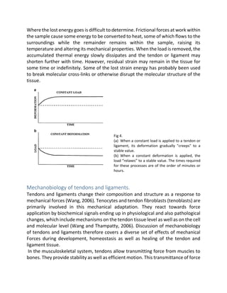 Behaviour of tendons and ligaments towards Load | PDF