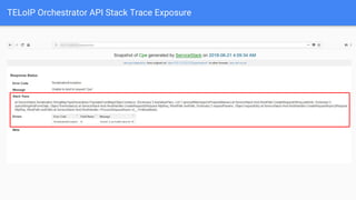 TELoIP Orchestrator API Stack Trace Exposure
 