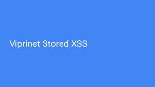 Viprinet Stored XSS
 