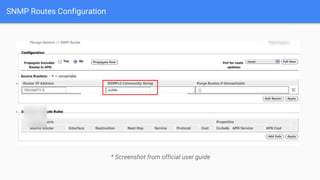 SNMP Routes Configuration
* Screenshot from official user guide
 