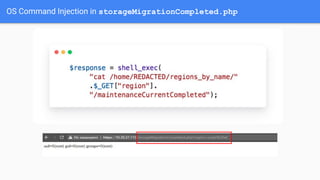 OS Command Injection in storageMigrationCompleted.php
 