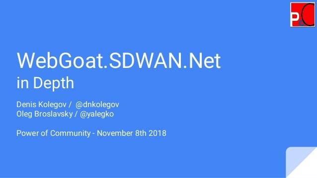 Webgoat Sdwan Net In Depth