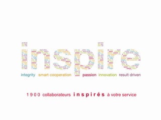 1 9 0 0  collaborateurs   i n s p i r é s   à votre service 