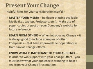 How To Implement Change