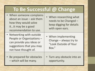How To Implement Change